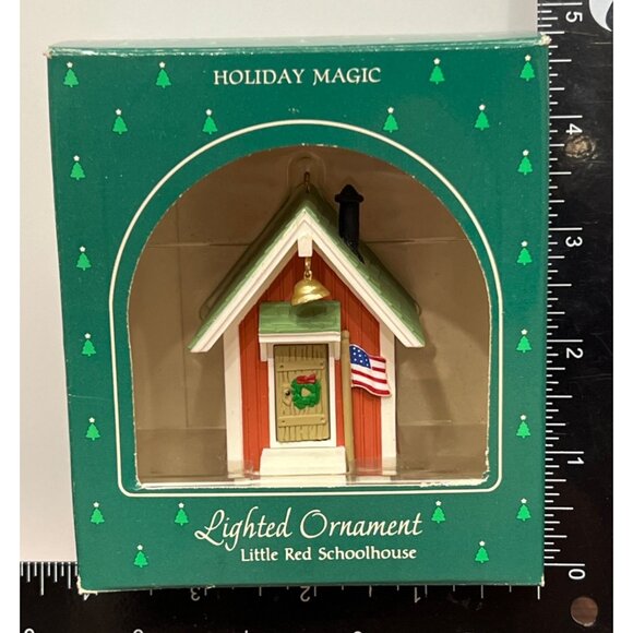 1985 YEAR HALLMARK KEEPSAKE ORNAMENT QLX711-2 LITTLE RED SCHOOLHOUSE TEACHER - Picture 5 of 7